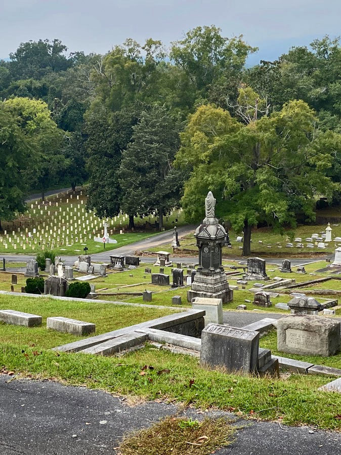 Lots of caches in this cemetery, also, lots of stairs.